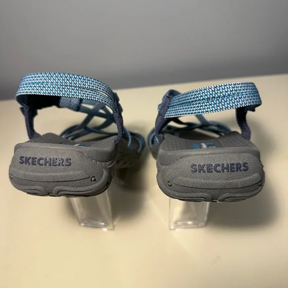 Skechers Blue and Gray Strappy Sandals Womens 7 - Picture 5 of 6